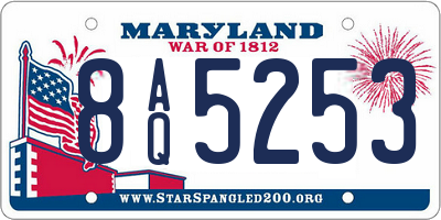 MD license plate 8AQ5253