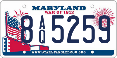 MD license plate 8AQ5259