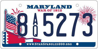 MD license plate 8AQ5273