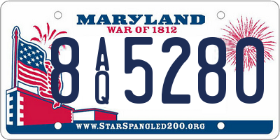 MD license plate 8AQ5280