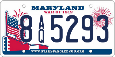 MD license plate 8AQ5293