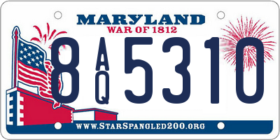 MD license plate 8AQ5310