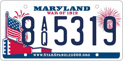 MD license plate 8AQ5319