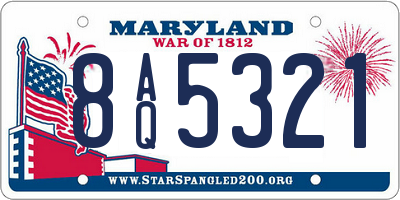 MD license plate 8AQ5321