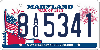 MD license plate 8AQ5341