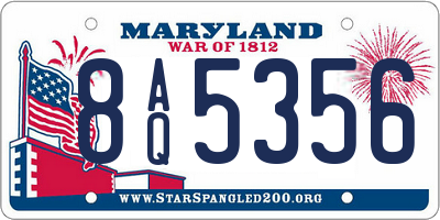 MD license plate 8AQ5356