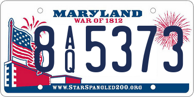 MD license plate 8AQ5373