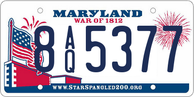 MD license plate 8AQ5377