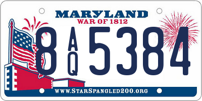 MD license plate 8AQ5384