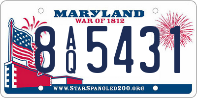 MD license plate 8AQ5431