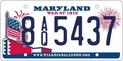 MD license plate 8AQ5437