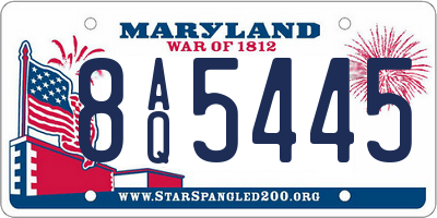 MD license plate 8AQ5445