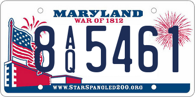 MD license plate 8AQ5461