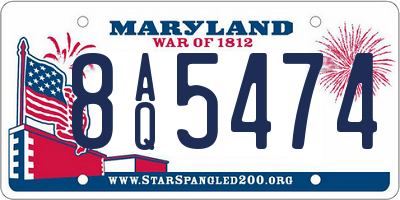 MD license plate 8AQ5474