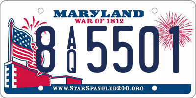 MD license plate 8AQ5501