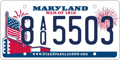 MD license plate 8AQ5503