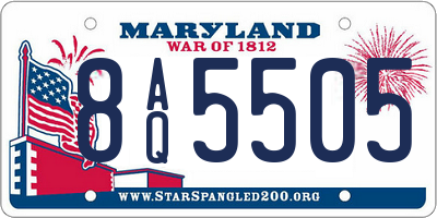 MD license plate 8AQ5505
