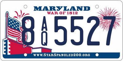 MD license plate 8AQ5527