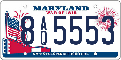 MD license plate 8AQ5553