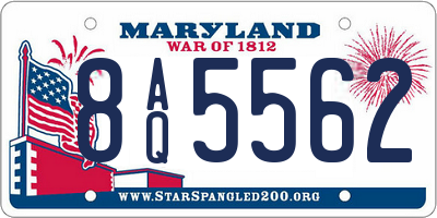 MD license plate 8AQ5562