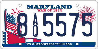 MD license plate 8AQ5575