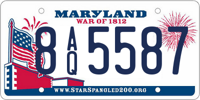 MD license plate 8AQ5587