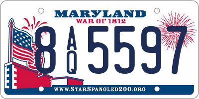 MD license plate 8AQ5597