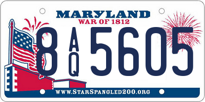 MD license plate 8AQ5605