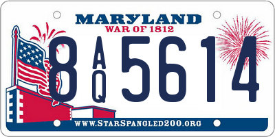 MD license plate 8AQ5614