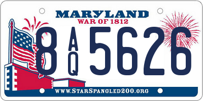 MD license plate 8AQ5626