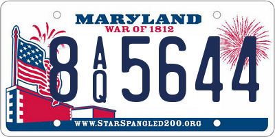 MD license plate 8AQ5644