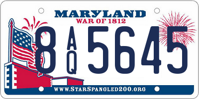 MD license plate 8AQ5645