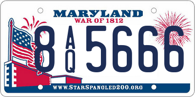 MD license plate 8AQ5666