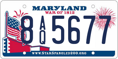 MD license plate 8AQ5677