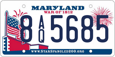 MD license plate 8AQ5685