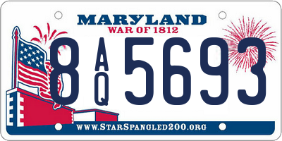 MD license plate 8AQ5693