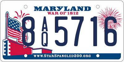 MD license plate 8AQ5716