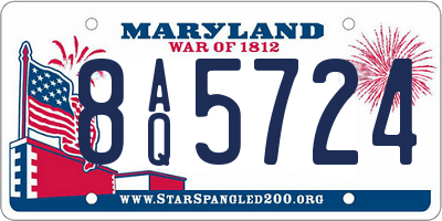 MD license plate 8AQ5724