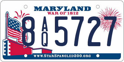 MD license plate 8AQ5727