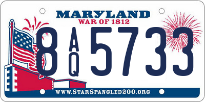 MD license plate 8AQ5733