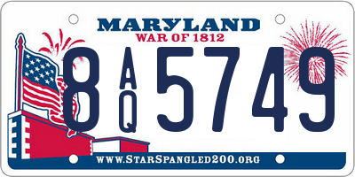 MD license plate 8AQ5749