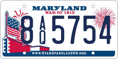 MD license plate 8AQ5754