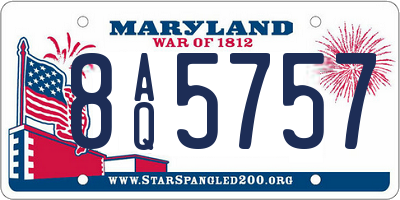 MD license plate 8AQ5757