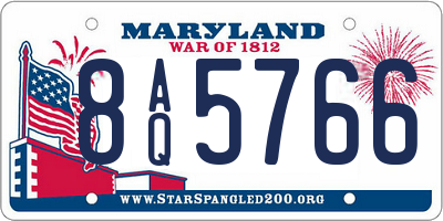 MD license plate 8AQ5766