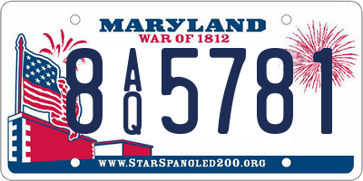 MD license plate 8AQ5781