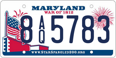MD license plate 8AQ5783