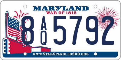 MD license plate 8AQ5792