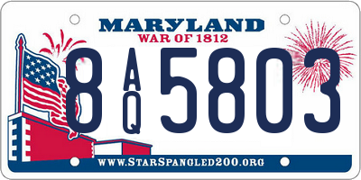 MD license plate 8AQ5803