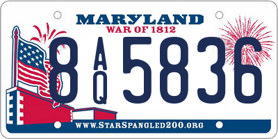 MD license plate 8AQ5836