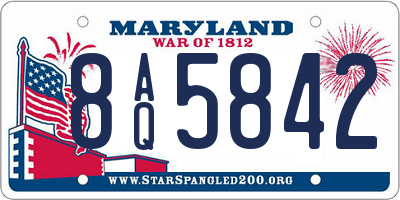 MD license plate 8AQ5842
